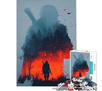 Puzzle de 1000 pièces pour Adultes Silhouette d'un Soldat à la Guerre Cadeau d'anniversaire ou de Noël Jeu éducatif à partir de 14 Ans (50x75cm)