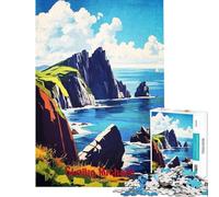 Puzzle de 1000 pièces pour Adultes Skellig Michael Affiche Artistique Jeu Familial défi Difficile Cadeau pour Amis et Famille (Taille 38x52cm)