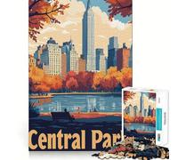 Puzzle de 1000 pièces pour Adultes Skyline de New York,Central Park Découpe précise Jeu créatif et Relaxant Cadeau apaisant pour Noël (38x52cm)