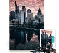 Puzzle de 1000 pièces pour Adultes Skyline de Philadelphie Décoration soignée Activité cérébrale Amusante et Facile Cadeau d'anniversaire idéal (50x75cm)