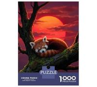 Puzzle De 1000 Pièces pour Adultes Sleeping Red Panda in Tree Puzzle, Jouet, Décoration Murale, mais Aussi Amusant Et Humoristique, Activités À La Maison, 52x38cm/1000pcs
