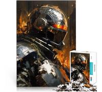 Puzzle de 1000 pièces pour Adultes Soldat de l'espace avec Un Casque Jeux de détente Liste de souhaits avec Le Père Noël 75x50cm