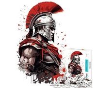 Puzzle de 1000 pièces pour Adultes Soldat Spartan Aide à l'exercice cérébral Défi Difficile Jeu Relaxant pour Les 14 Ans et Plus : 38x26cm