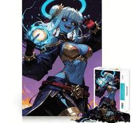 Puzzle de 1000 pièces pour Adultes Sorcière à la Peau Bleue avec orbe Magique Décoration élégante,activité cérébrale Amusante,Moment de détente,Cadeau de Loisirs Festif (38x26cm)