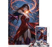 Puzzle de 1000 pièces pour Adultes-Sorcière de feu d'anime-Jeu de Construction-Cadeau d'anniversaire éducatif-Interaction Parent-Enfant (Dimensions 38x52cm)