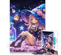 Puzzle de 1000 pièces pour Adultes Sorcière et Potions,Jeu de mémoire et de Concentration,Format Compact,sans Espace,idéal pour des Moments de Jeu en Famille (50x75cm)