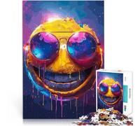 Puzzle de 1000 pièces pour Adultes Sourire coloré et Visage Fou Compétition de Vitesse Manuelle Une œuvre d'art 75x50cm