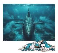Puzzle de 1000 pièces pour Adultes - sous-Marin en mer - Puzzle carré en Papier - Pièces Uniques - Jeu éducatif et Amusant - 38 x 26 cm / 1000 pièces