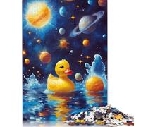 Puzzle de 1000 pièces pour adultes Space Duck Goose, 3 puzzles carrés en bois, puzzle unique, jeu éducatif amusant, jouet 1000 pièces (75 x 50 cm)