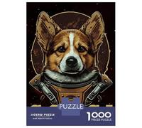 Puzzle De 1000 Pièces pour Adultes Space Suit Astronaut Corgi Puzzle pour Adultes Jeux Relaxants Course De Vitesse Manuelle Activités Amusantes À La Maison 38x26cm/1000pcs