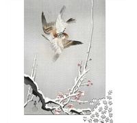 Puzzle De 1000 Pièces pour Adultes, Sparrows and Snowy, 38x26cm/1000pcs, Pièces Blanches Faciles À Trier; Activité À Partager Entre Amis