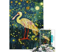 Puzzle de 1000 pièces pour Adultes Spatule Blanche dans Une forêt étoilée Jeu Familial Course de Vitesse Interaction Parent-Enfant (Dimensions 38x26cm)