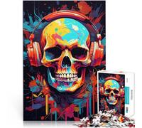 Puzzle de 1000 pièces pour Adultes Squelette avec écouteurs pour Le Jeu éducatif Challenge Toy Idées Cadeaux 52x38cm