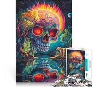 Puzzle de 1000 pièces pour Adultes Squelette maléfique Réduction du Stress intéressante Cadeau d'anniversaire, Cadeaux, décoration Murale 38x26cm