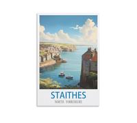 Puzzle de 1000 pièces pour Adultes, Staithes, Yorkshire du Nord. Puzzle de 1000 pièces, Jeu éducatif Classique, Magnifique Puzzle décoratif 70 x 50 cm.