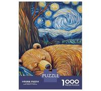 Puzzle De 1000 Pièces pour Adultes Starry Night Bear -2 Puzzles pour Adultes, Jeux De Société, Découpe De Précision, Cadeaux pour Les Amis Et La Famille 70x50cm/1000pcs