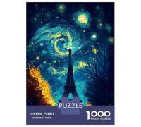 Puzzle De 1000 Pièces pour Adultes, Starry Night Paris, Expérience Puzzle Relaxante, Idée Cadeau Noël, Pièces Durables, 52x38cm/1000pcs