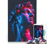 Puzzle de 1000 pièces pour Adultes, Statue de David, Art néon, Jeu Manuel, Interaction Parent-Enfant, idéal comme Cadeau pour Toute la Famille 38x52cm