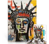 Puzzle de 1000 pièces pour Adultes Statue de la Liberté Style Basquiat Abstrait Jouets éducatifs Œuvre d'art 38x26cm
