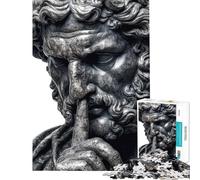 Puzzle de 1000 pièces pour Adultes Statue Grecque du Silence Décoration Murale Cadeau d'anniversaire Défi éducatif (Taille 38x26cm)