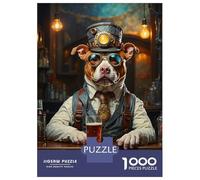 Puzzle De 1000 Pièces pour Adultes Steampunk Beer Pitbull 2 Puzzle pour Adultes Jeu Familial Découpe De Précision Activités Amusantes À La Maison 70x50cm/1000pcs