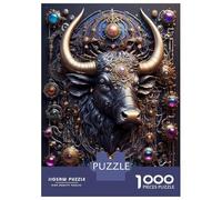 Puzzle De 1000 Pièces pour Adultes Steampunk Mighty Bull Puzzle Adulte Jeu Manuel Décoration Parfaite Jeu Stimulant Cadeaux 52x38cm/1000pcs