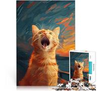 Puzzle de 1000 pièces pour Adultes Style de cri de Chat drôle pour Le Jeu éducatif Challenge Toy Cadeau Amusant 50x70cm