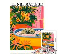 Puzzle de 1000 pièces pour Adultes Style Henri Matisse hérisson décoration de Bain ou de Maison Cadeau d'anniversaire Jeu Impossible Chaque pièce est Unique Dimensions 38x52cm