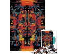 Puzzle de 1000 pièces pour Adultes Style kaléidoscope Portrait Pop Art décoration Murale Cadeau d'anniversaire défi éducatif (Taille 38x52cm)