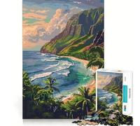 Puzzle de 1000 pièces pour Adultes,Style rétro hawaïen Pixel Art,Assemblage Lisse,Amusant,Stimulant l'habileté cérébrale,Jeu Occasionnel,idéal pour Un Anniversaire (38x52cm)