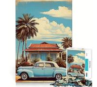 Puzzle de 1000 pièces pour Adultes,Style Vintage cubain,avec Une esthétique Automobile Jeu de réflexion Amusant grâce à Une Technologie de découpe Laser avancée Un défi Stimulant pour Passer Le Temps