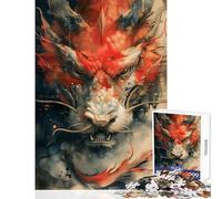 Puzzle de 1000 pièces pour Adultes Style Vintage Japonais représentant Un Dragon Jeu éducatif pour Un Père Noël Secret pour renforcer Les Liens Amoureux Dimensions 50x75cm