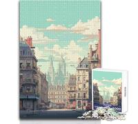 Puzzle de 1000 pièces pour Adultes, sur Le thème de Paris, France Jeu de réflexion Familial, Analyse et logique, Jouet à Monter soi-même Dimensions : 50x75cm