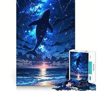 Puzzle de 1000 pièces pour Adultes sur Le thème des Baleines dans Le Ciel Nocturne Activité ludique et stimulante,sans bavures,aux pièces nettes et Bien découpées Idéal pour se retrouver et Partager
