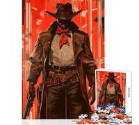 Puzzle de 1000 pièces pour Adultes sur Le thème des Hors-la-Loi du Far West Jeu de Construction Facile pour se détendre Comprend Une Affiche et Une fiche de Questions-réponses Assorties