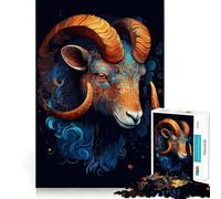 Puzzle de 1000 pièces pour Adultes sur Le thème du Bélier Jeu de Concentration mentale Découpe de Haute précision Activité Manuelle à Partager en Famille ou Entre Amis (38x52cm)