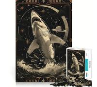 Puzzle de 1000 pièces pour Adultes sur Le thème du Tarot du Requin Blanc entraînement cérébral ludique,pièces nettes et sans bavures,activité de Groupe réconfortante (38x26cm)