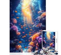 Puzzle de 1000 pièces pour Adultes,sur Le thème d'un récif corallien sous-Marin avec Poissons Jeu éducatif et Relaxant,idéal comme Cadeau d'anniversaire Comprend Une Affiche et Une fiche Assorties