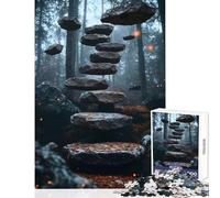Puzzle de 1000 pièces pour Adultes Surréalisme Un Chemin forestier mène à Un escalier Décoration intérieure Jouet Jeu d'art Cadeau Jeu de Manipulation Stimulant Dimensions 50x75cm
