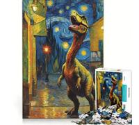 Puzzle de 1000 pièces pour Adultes T-Rex dans Un Village Jeu Impossible Passe-Temps idéal Pendant Les Vacances Cadeau d'anniversaire Cadeau de Voyage 38x26cm