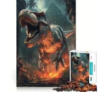 Puzzle de 1000 pièces pour Adultes T-Rex en Pleine Jungle Jeu de réflexion Amusant et Complexe Activité de Loisirs et d'anniversaire (38x52cm)