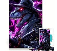 Puzzle de 1000 pièces pour Adultes T-Rex, Raptor, Ninja, Animal Jeu de Loisirs créatifs aux Bords Fins Jeu cognitif et Relaxant Décoration Murale de Noël (38x26cm)