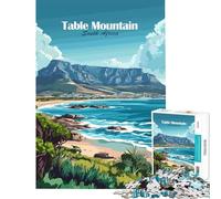 Puzzle de 1000 pièces pour Adultes Table Mountain Afrique du Sud Jeu de réflexion Difficile et Stimulant Faisant Appel à l'analyse et à la logique pour Les 14 Ans et Plus (50x75cm)