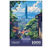 Puzzle De 1000 Pièces pour Adultes Taipei Cityscape Puzzle pour Adultes Jeu Familial Défi Difficile Cadeaux d'anniversaire Et Cadeaux Uniques 38x26cm/1000pcs