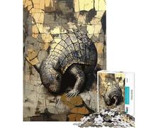Puzzle de 1000 pièces pour Adultes Tatou blindé sur Pierre Jeu Amusant à Faire à la Maison stimule la mémoire et Fait Travailler Les méninges À partir de 14 Ans (38x52cm)
