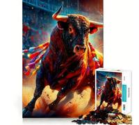 Puzzle de 1000 pièces pour Adultes Taureau sur la Plaza España Décoration soignée Jeu d'exercice Mental Loisirs et Divertissement pour Noël (38x52cm)