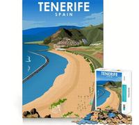 Puzzle de 1000 pièces pour Adultes Tenerife, Espagne Art et Voyage Découpe serrée Jeu de réflexion Amusant et Stimulant Activité de Loisirs et d'anniversaire (38x52cm)
