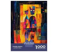 Puzzle De 1000 Pièces pour Adultes The Arnolfini Portrait - Geometric Abstract Expressionism Puzzle pour Adultes Jeux Relaxants Améliorent La Mémoire Jeu Stimulant Cadeaux 70x50cm/1000pcs