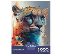 Puzzle De 1000 Pièces pour Adultes The Brave Cheetah Puzzle Adulte, Jeu De Réflexion, Décoration Intérieure, Activités Amusantes À La Maison 38x26cm/1000pcs