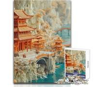 Puzzle de 1000 pièces pour Adultes, thème Abstrait Japonais, idéal pour des soirées Jeux en Famille, Analyse et logique, Jouet Anti-Stress Dimensions : 38x52cm